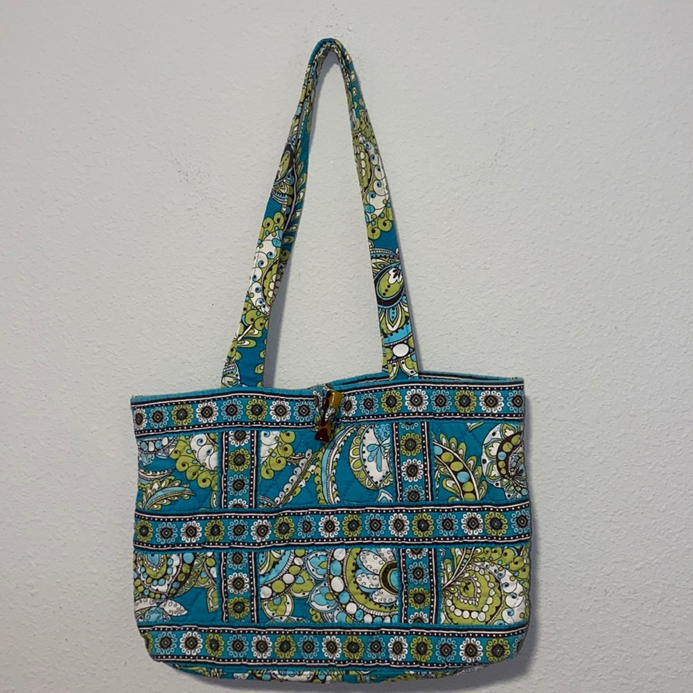Vera Bradley Medium Tote Bag Blue Green